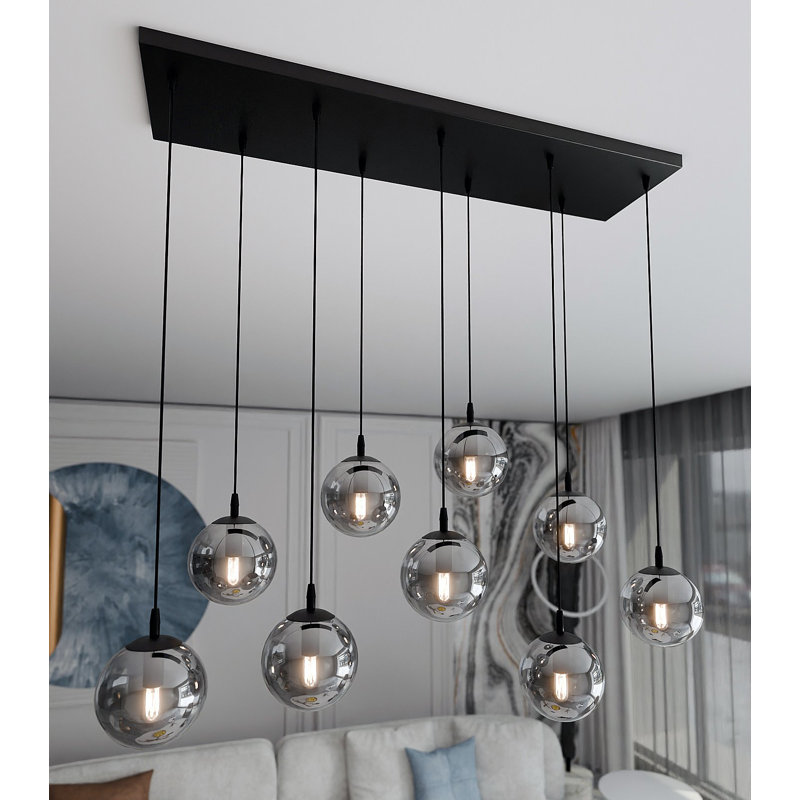 Cadesha 9 - Light Black Cluster Pendant, Graphite