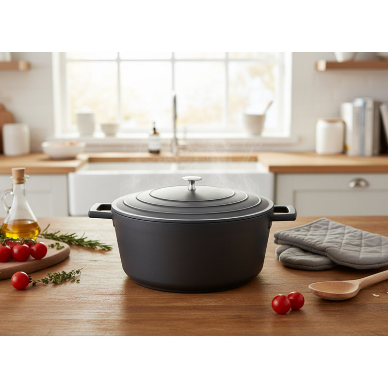 KYEUIN 5L Aluminium Dutch Oven, Black