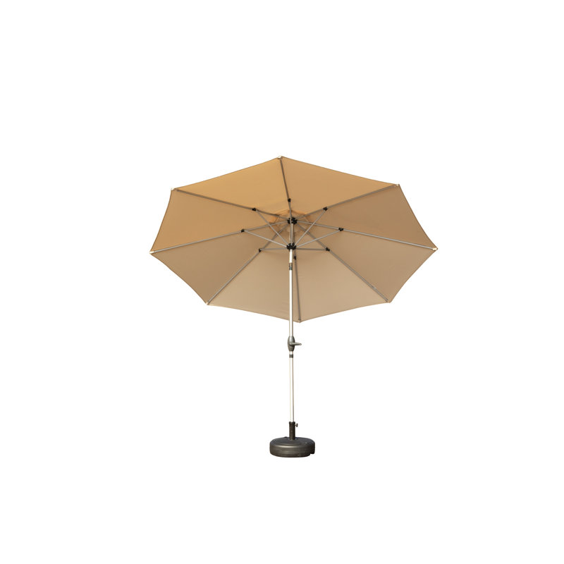 Parasol de patio 10 pi - Stabilité accrue beige côtelé thermolaqué