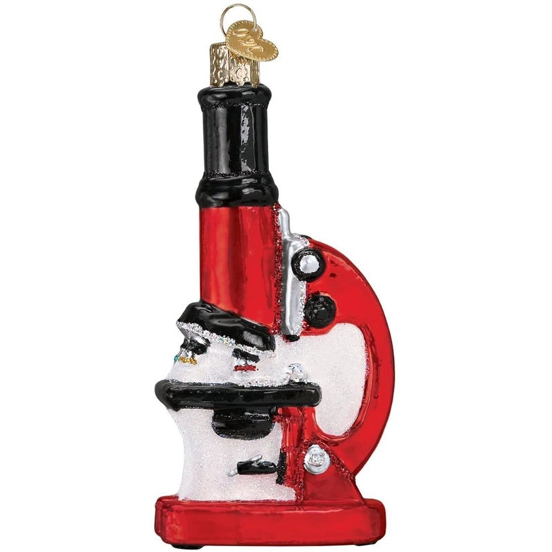 Ornement en verre soufflé pour arbre de Noël Old World Christmas, microscope