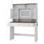 Table de maquillage Farmhouse, coiffeuse de 43 po de largeur avec miroir éclairé et tiroir de maquillage, grande coiffeuse moderne avec porte-séchoir pour chambre à coucher