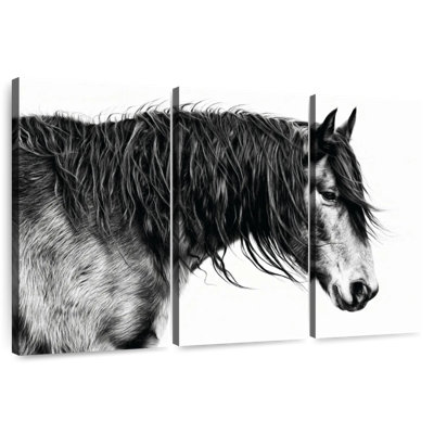 Brampt Black And White Horse Portrait III