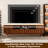 102'' Brown Entertainment Center With Bookshelves Walnut Finish For 55/65/70/75 Inch TV, Mid Century Modern Wood Media Console Includes 78.7" Fluted Splayed Leg TV Stand, 4-Tier Lighted Glass Display Bookcase And Coffee Table For Living Room Bedroom-2130572296