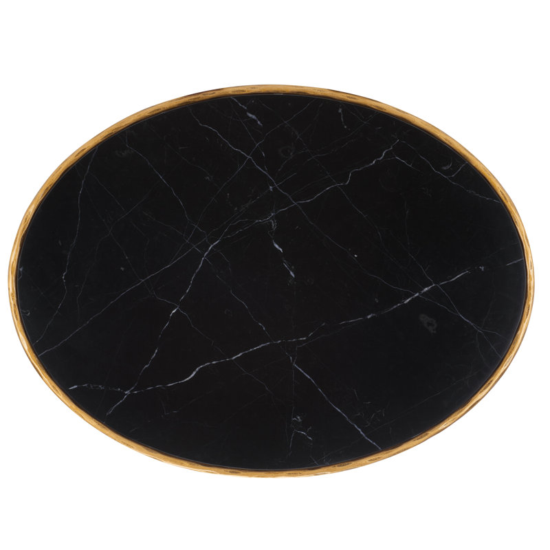 Table basse Evelynn, Laiton, Noir, noir, noir, noir