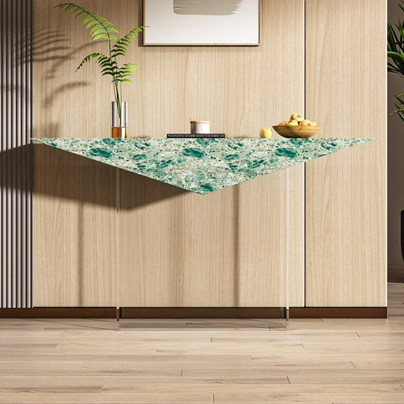 Console en pierre frittée de style italien, H 33,4 po x l 47,2 po x P 14,9 po, Vert