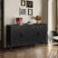 Armoire décorative de style campagnard 60 pouces avec 4 portes et une tablette ajustable Buffet en bois avec console et crédence pour table de salle à manger-12896019