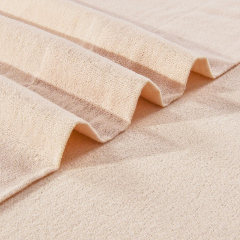 Ensemble de literie en flanelle 100 % coton, Crème, Très grand
