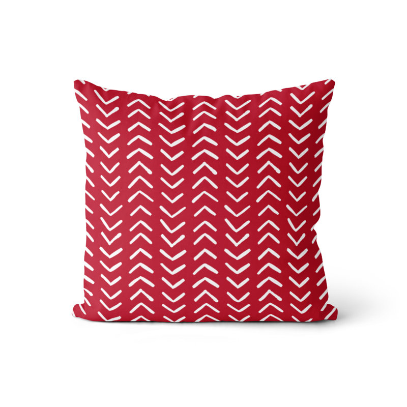 Housse et insert de coussin carré Pece, Rouge / Blanc