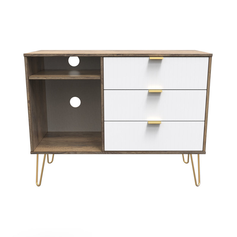 Alesha 3 Drawer TV Unit in White Matt