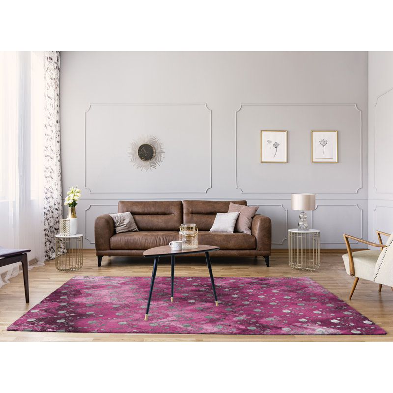 Chenille Polka Dots Indoor Rug, Rectangle 9' x 12'