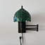 Lampe Tiffany à bras articulé avec bras pivotant et ampoule à DEL en verre coloré vert l 13 po x P 8 po x H 15 po