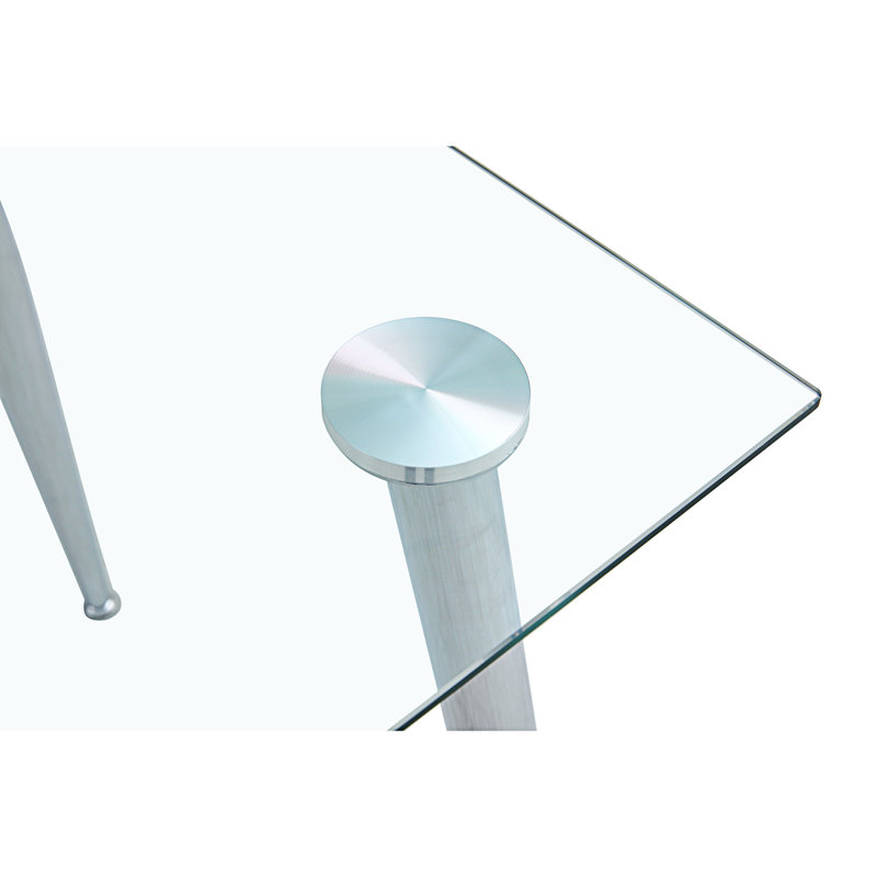 Bartlesville Rectangular Dining Table, 30"H x 63"L x 35.4"W, Silver