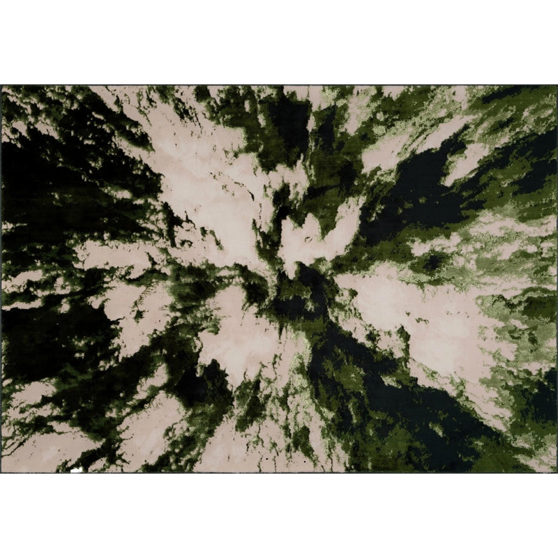 Area Rug, Green, Rectangle 120 x 170 cm