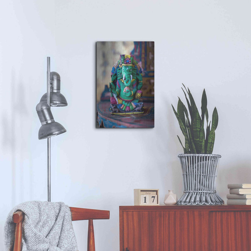 Bungalow Bungalow «Ganesha Yoga Altar» par Elena Ray, art mural en métal, H 24 po x l 16 po