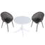 Ensemble de salle à manger 3 pièces intérieur / extérieur, 2 chaises en polypropylène imperméables, table ronde blanche en PP de 36 pouces-32572241