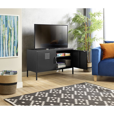 Yacine Accent Steel Chest TV Cabinet, Low Sideboard