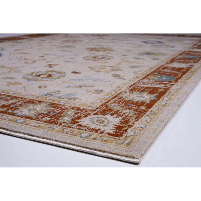 Tapis à motif Sud-Ouest crème Staton, Rectangle 5 pi 3 po x 7 pi 7 po