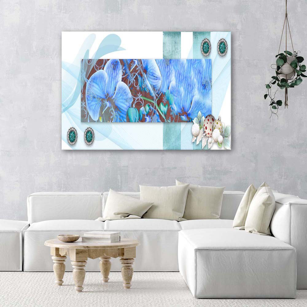 Leinwandbild Orchid Abstract Blue