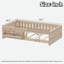 Lit plateforme en bois avec garde-corps et tablettes de rangement-1533719850