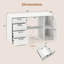 Bureau d'ordinateur 53 po avec prises de courant grand bureau de direction avec 4 tiroirs de rangement-644759290