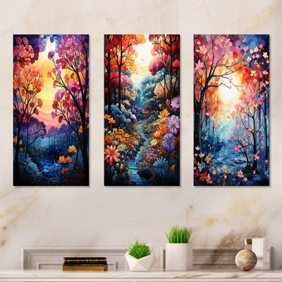 «Mauve et rose», ensemble de 4 reproductions d'art sur toile