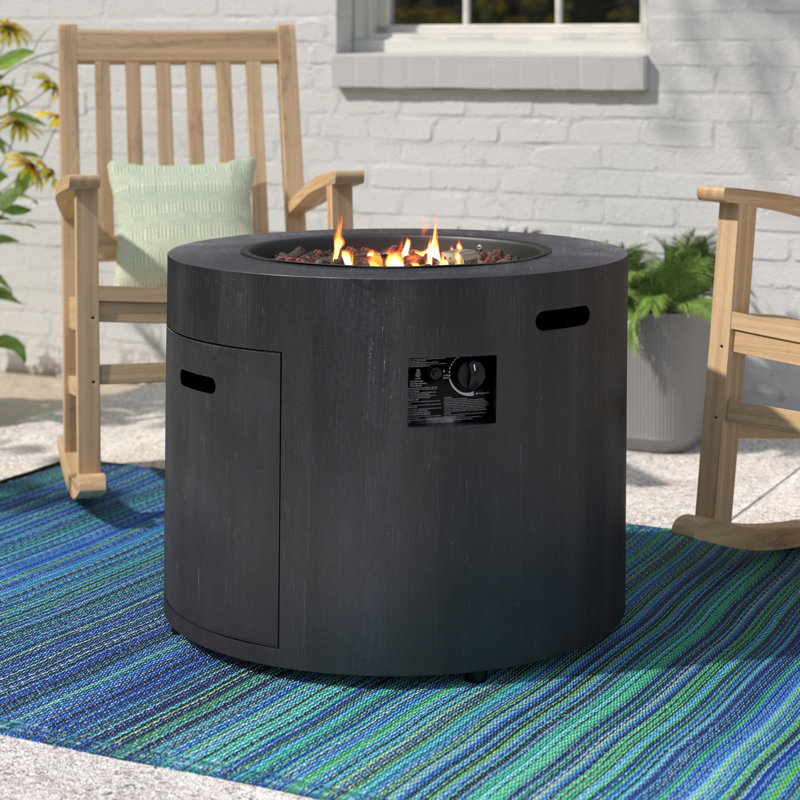 Hartland Round Iron Propane Smokeless Fire Pit Table with Hidden Fuel Tank