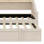 Lit de jour rembourré avec lumières d'accoudoirs à DEL, tablettes et armoires de rangement, relevable coulissant-149073046