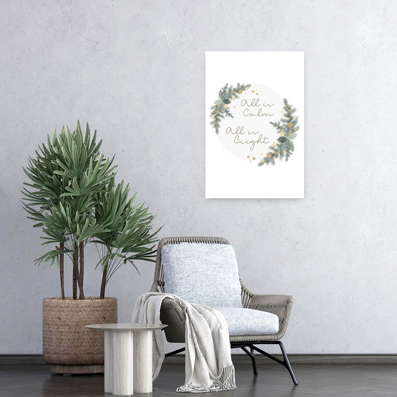 All is Calm Circle 1 Piece Wrapped Canvas Wall Art, 60.96cm H x 40.64cm W