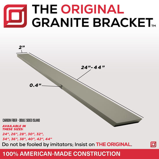 Support de support pour îlot double face en fibre de carbone avec barre de carbone The Original, 0.4" x 2" x 44"