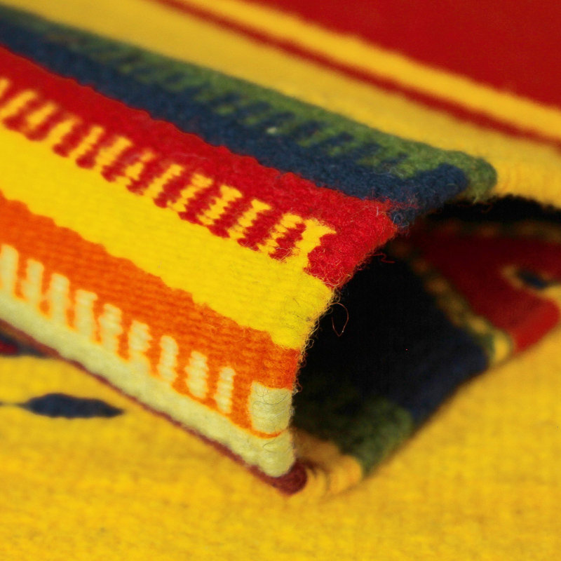 Wool Abstract Area Rug in Yellow