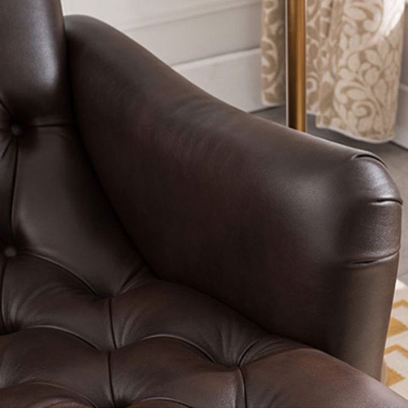 Chaise longue élégante de qualité loisir, Accoudoir à gauche (vu de face), Café, Brun foncé/or