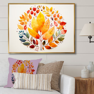 Jaune et rouge, feuilles d'automne, érable, art mural