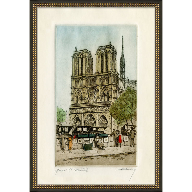 Quai St. Michel - Peinture encadrée sur papier
