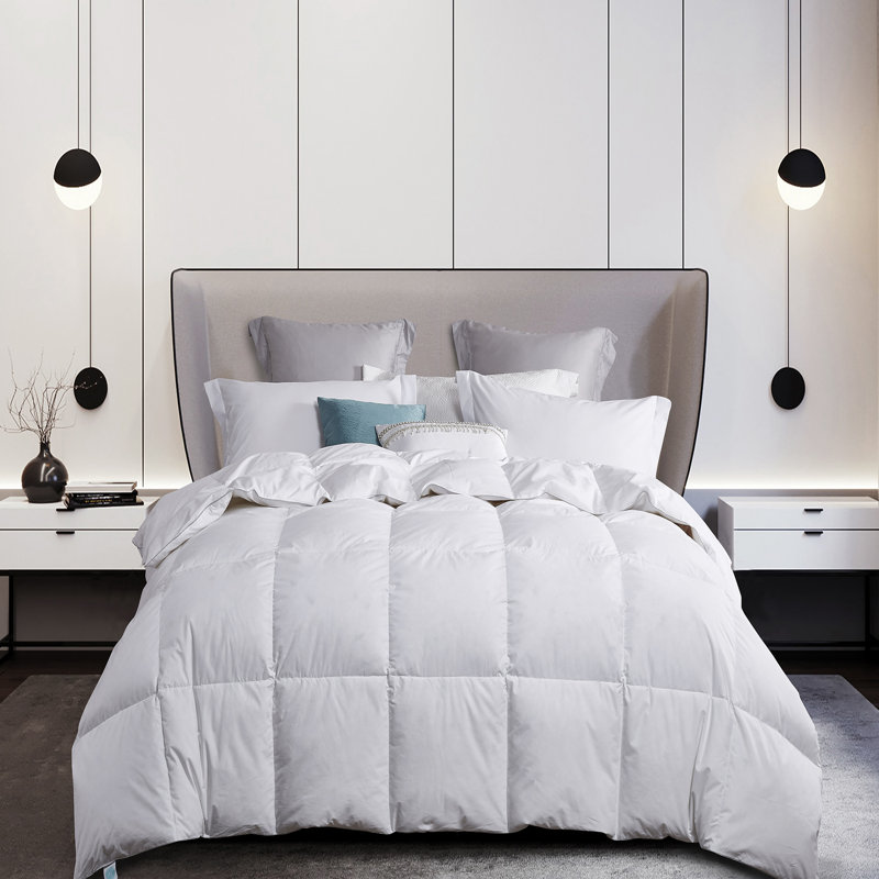 King White Cotton Down Comforter with Feather Fill