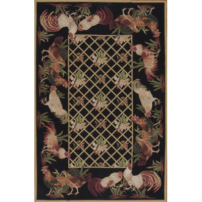 Flatweave Wool Area Rug in Black