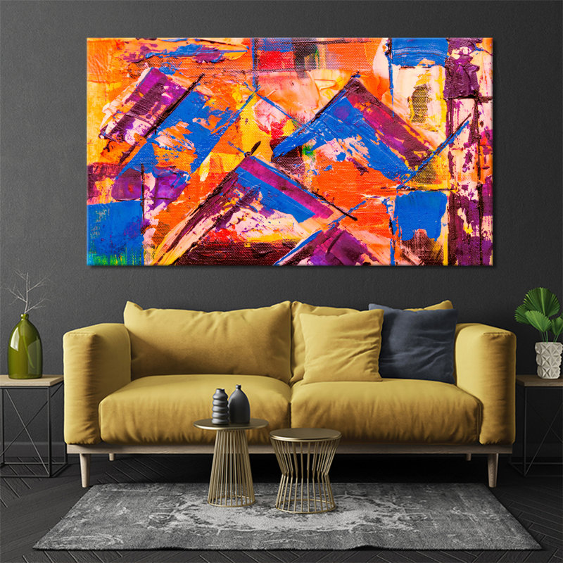 Patchwork Abstract - Wrapped Canvas Art Prints, 76cm H x 127cm W x 3.2cm D