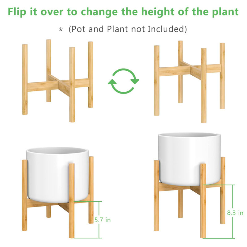 Demarkus Wood Plant Stand, 12.6" H x 12.6" W x 12.6" D