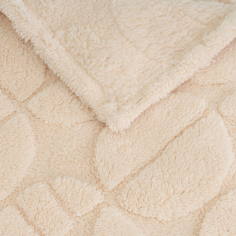 Chunky Knit Throw Blanket, Cream