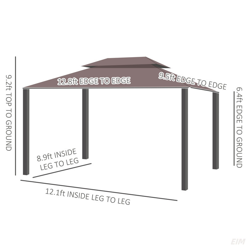 Patio Gazebo, Outdoor Gazebo Canopy Shelter With Netting And Curtains, Aluminum Frame For Garden, Lawn, Backyard And Deck (Canopy)