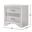 Table de chevet blanche pour chambre à coucher avec 2 tiroirs - poignées en strass, rayures scintillantes Allure 2 po Grace