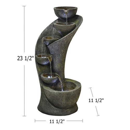 Bay Isle Home Coleraine Weather Resistant Floor Fountain with Light ...