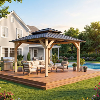 10x12 FT Solid Wood Gazebo