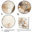 Simple fleur beige III - 3 pièces sur toile tendue-87918970