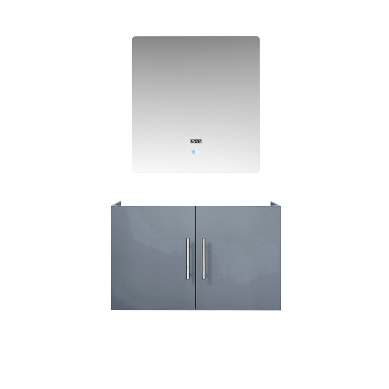 Geneva 30 in W x 22 in D Single Bath Vanity and 30 in LED Mirror, Dark Gray