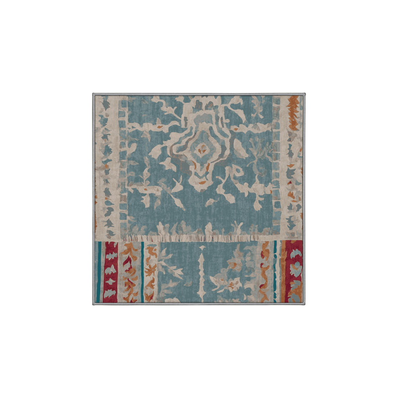 Tapis gris lavable à la machine, Carré 6 pi