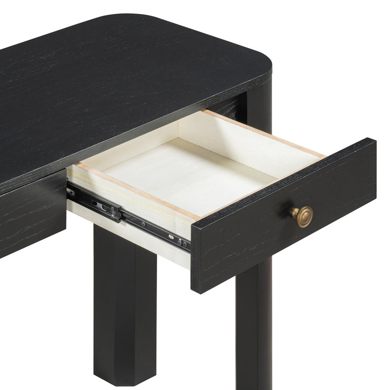 Transitional Console Table with 3 Storage Drawer and Simple Assembly, Black