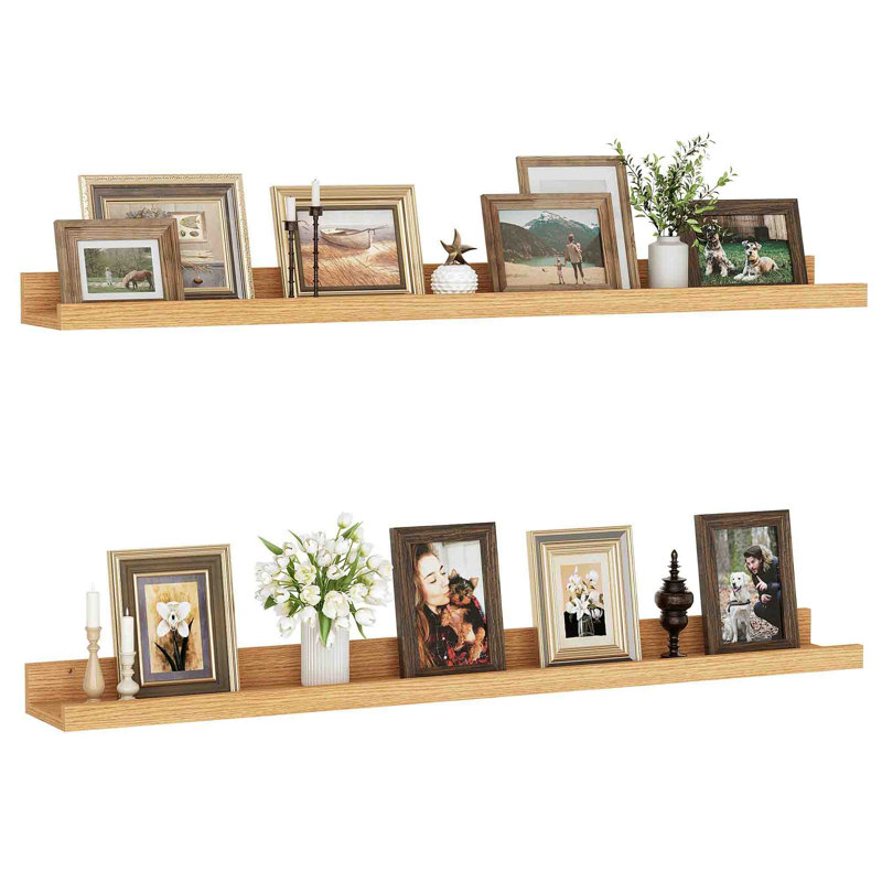 2 -Piece Floating Shelf, Natural Oak