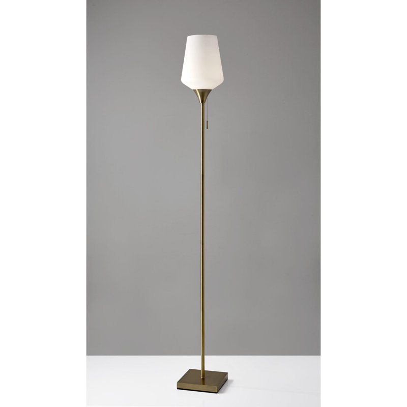 Annettie 71'' Torchiere Floor Lamp, Brass