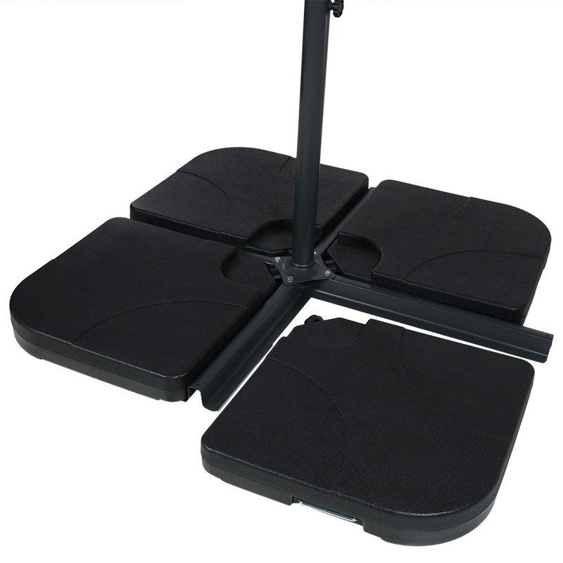 Lola 50 lb Black Plastic Cantilever Umbrella Base Weight, 4 Count