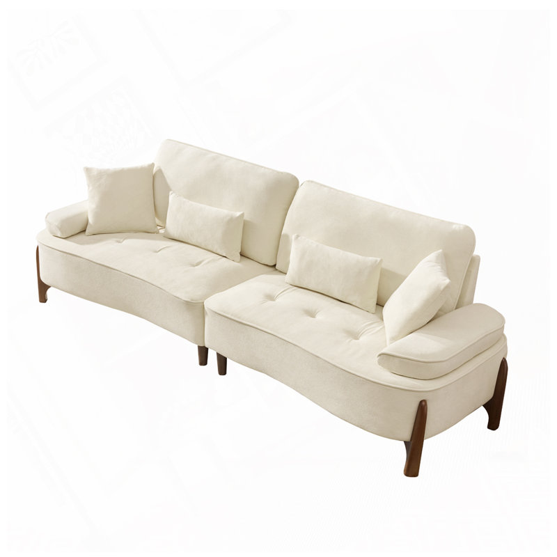 Canapé à assise profonde l 103 po avec coussin, Beige